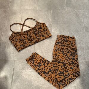 Varley Brown and Black Women's Leggings Set